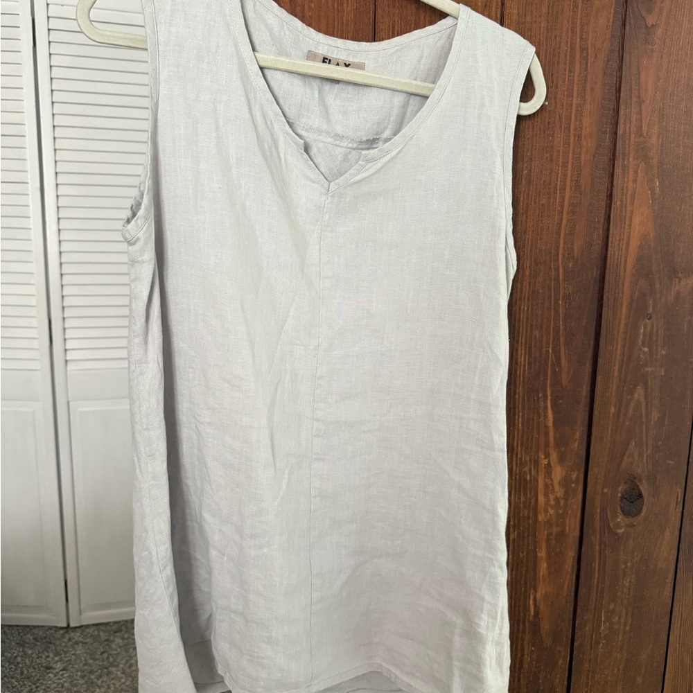 Flax Soft Gray Sleeveless Tank Top